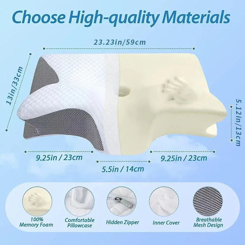 2-in-1 Ergonomic Memory Foam Neck Pillow