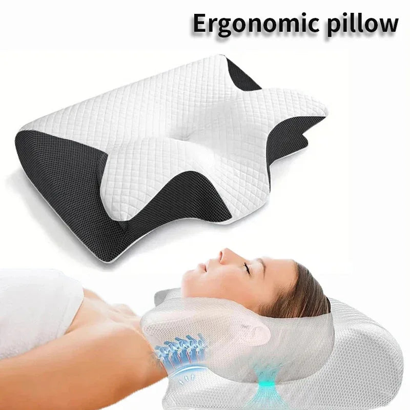 2-in-1 Ergonomic Memory Foam Neck Pillow