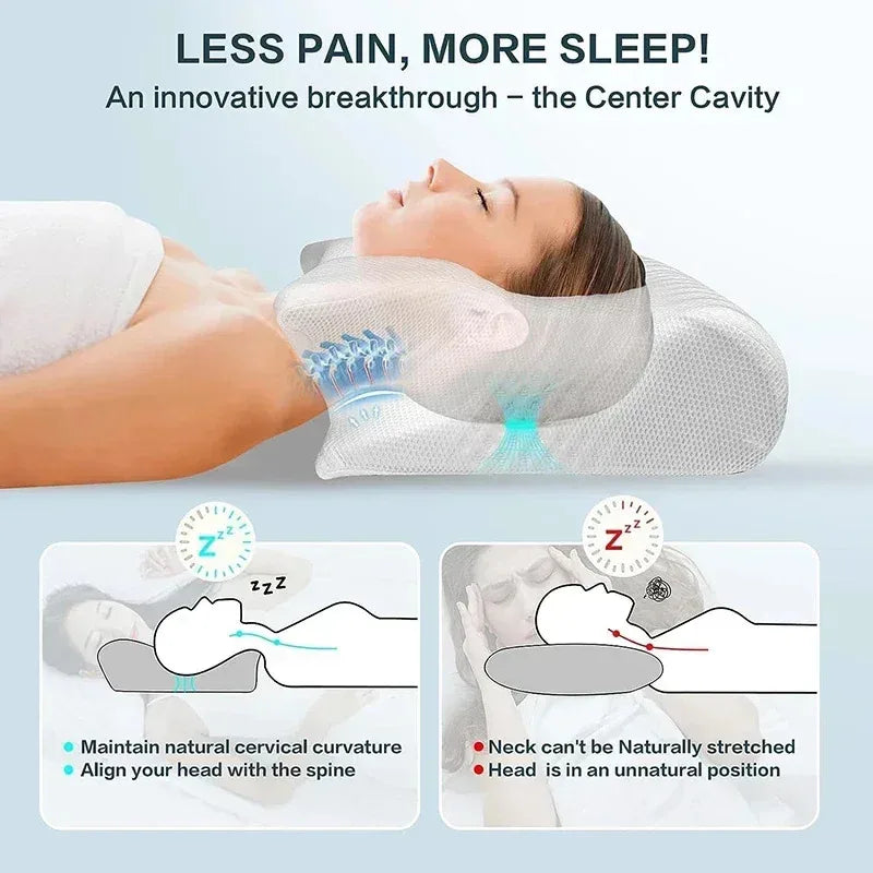 2-in-1 Ergonomic Memory Foam Neck Pillow