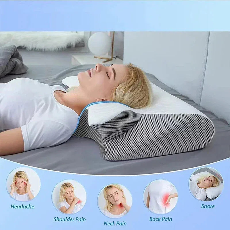 2-in-1 Ergonomic Memory Foam Neck Pillow