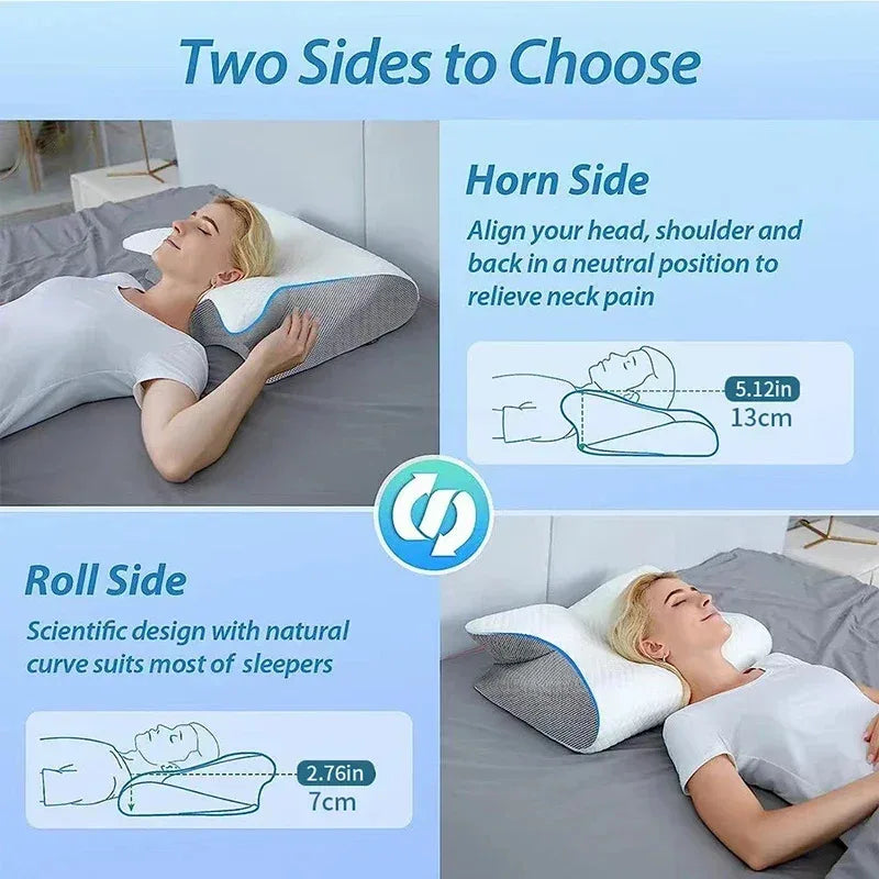 2-in-1 Ergonomic Memory Foam Neck Pillow